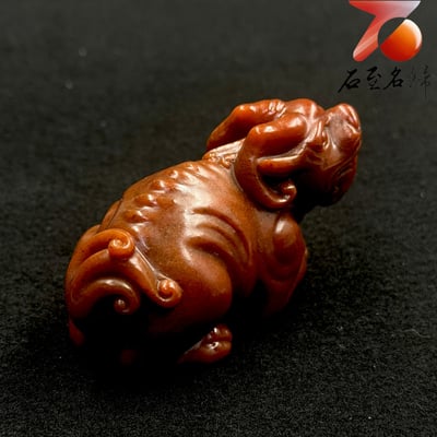 壽山石純手工精雕【赤瑞守福・祥獸納財】5