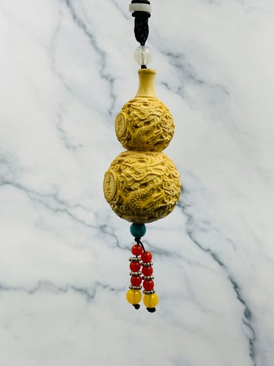 黃楊木精雕【吉祥平安-葫蘆吊墜】2