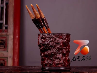 印度小葉紫檀 清刀款筆筒【反璞歸真】2