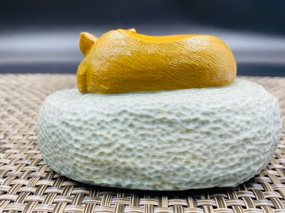 天然巧雕 壽山山秀園石系列【優雅小貓】5