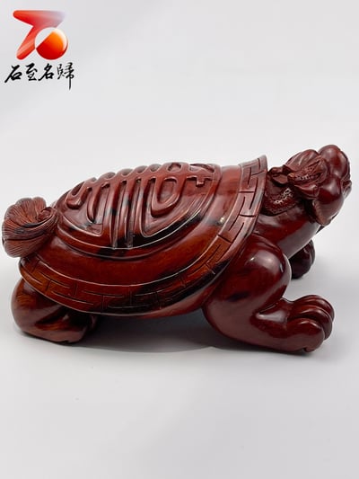 印度小葉紫檀高油密料 湘工師父精雕  【福壽龜】4