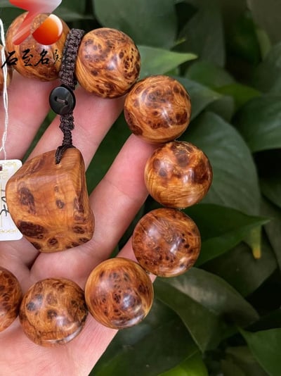 太行崖柏極品雲紋纓子瘤20mm手珠 10號2