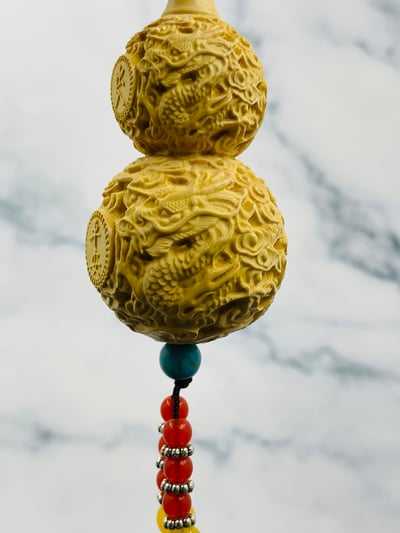 黃楊木精雕【吉祥平安-葫蘆吊墜】5
