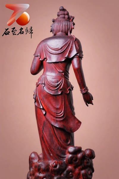 印度小葉紫檀 省大師作品【持蓮觀音】4