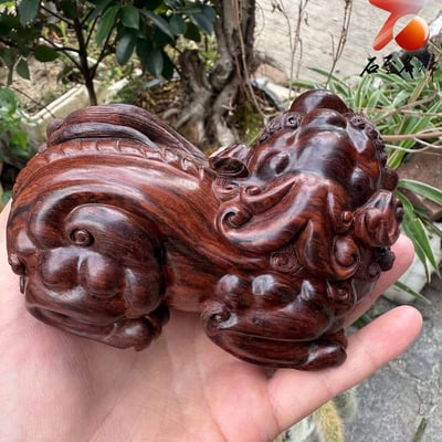 海南黃花梨 極品紫油梨製作【御財貔貅】4