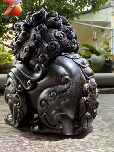 鎮宅之寶｜天地共鳴 印度小葉紫檀金星老料純手工雕刻品 【望天吼】8