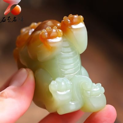 和田玉黃口帶糖貔貅｜聚財守福 威儀天成6