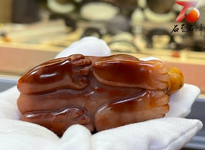 壽山石雕件【招財瑞獸】老師傅手工 附精美收藏禮盒3