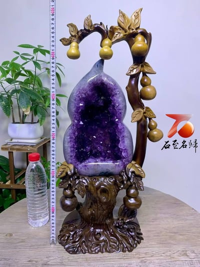 天然 精選巴西天然葫蘆型水晶洞【福祿雙全】 高60公分2