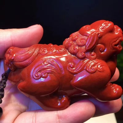 精品-純正朱砂紅貔貅手把件【招財貔貅】6
