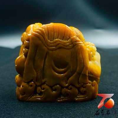 壽山石純手工雕刻【瑞獸騰雲・福祿綿長】3