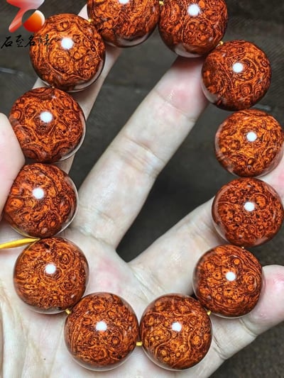 印度小葉紫檀20mm×12顆黃金底老料 【恒】7