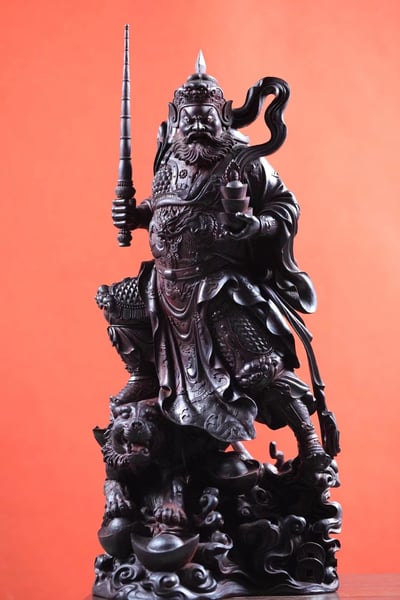 印度小葉紫檀清刀款【武財神-趙公明】1