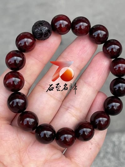 天然 印度小葉紫檀玻璃底老料 高油高密12mm手珠【福在眼前款/素珠款】6