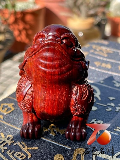 印度小葉紫檀高油密二膘材質 湘工手作【金蟾】3