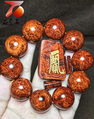 超漂亮印度小葉紫檀25mm×10顆【一帆風順】9