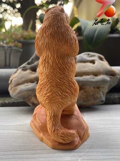 雲南黃金檀原木整料雕刻 自然萌趣【啊～土撥鼠】暖心陪伴的藝術品5