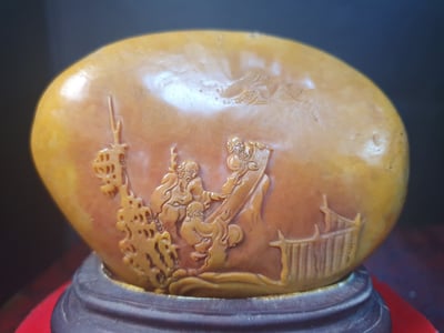 寮國田黃石系列【深山訪友】2