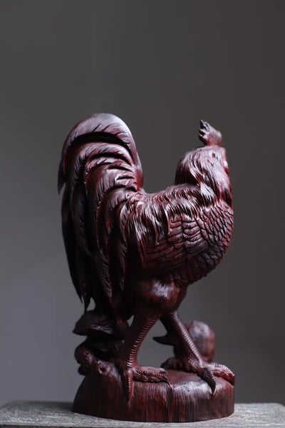 印度小葉紫檀高油密老料【金雞報喜】6