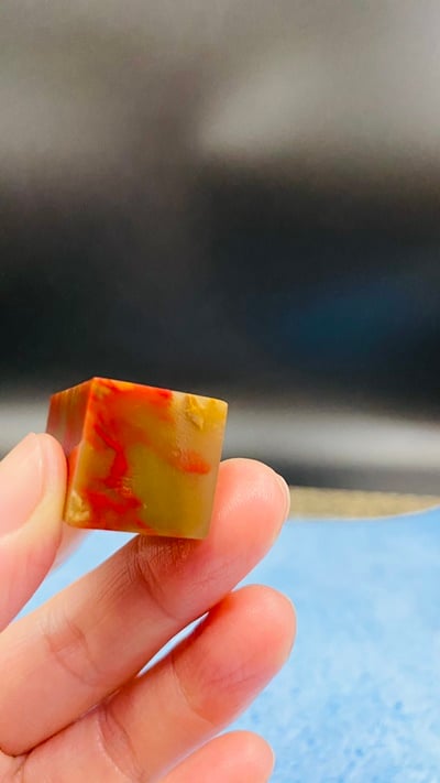 巴林牛角凍雞血石印章6