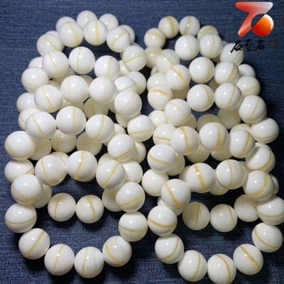 台灣現貨 頂級金絲硨磲手鍊 粒粒精選有帶金絲 開運帶財5