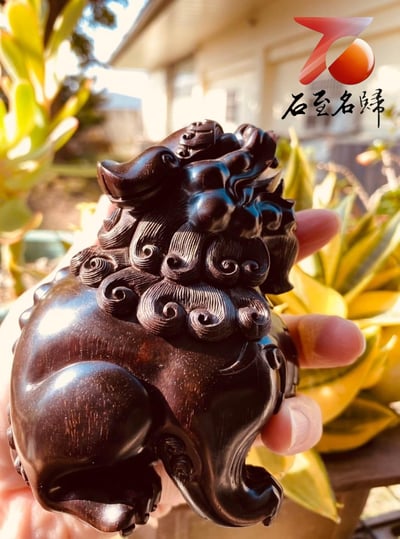 印度小葉紫檀高油密老料 湘工精製【貔貅】5