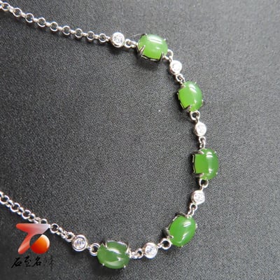 碧玉精品手鍊 附玉石證書與精美禮盒 925銀手鍊3