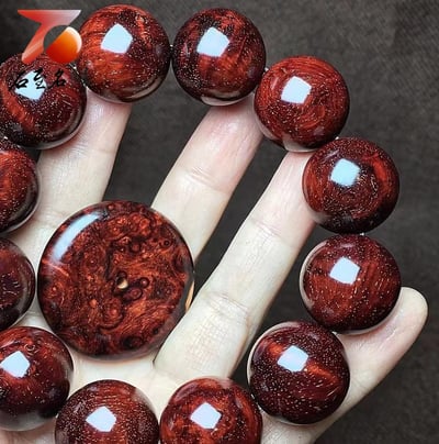 正宗印度小葉紫檀20mm老料 泥料 爆滿螺旋金星5