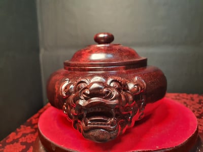 印度小葉紫檀【獸首壺】4