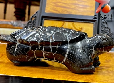 龜甲石重量級1.7公斤作品 手工雕烏龜 【盤古神龜】1
