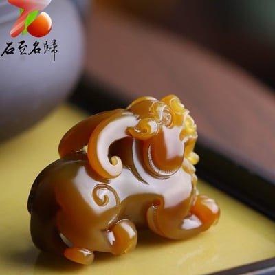 和田玉且末糖料貔貅｜糖潤凝華 聚財之靈5