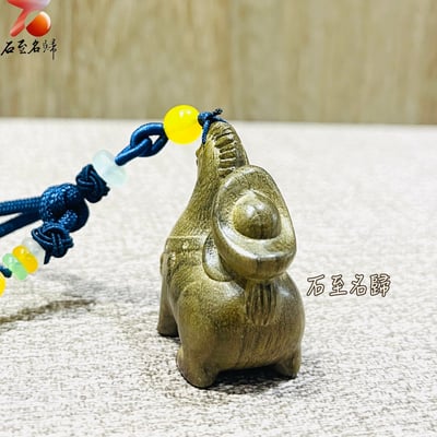 天然金絲楠木小葉楨楠｜嚴選烏木老料（陰沉綠料）【馬上有錢吊飾】2