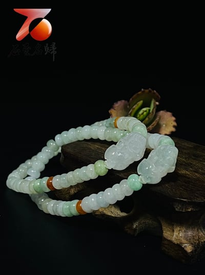 台灣現貨 和闐玉貔貅手珠 附精美收藏禮盒1