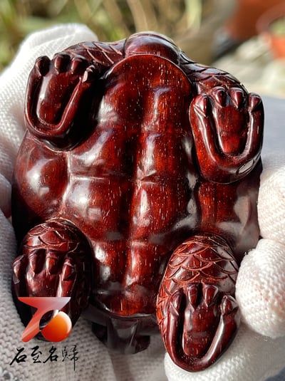 印度小葉紫檀高油密二膘材質 湘工手作 【龍龜】7