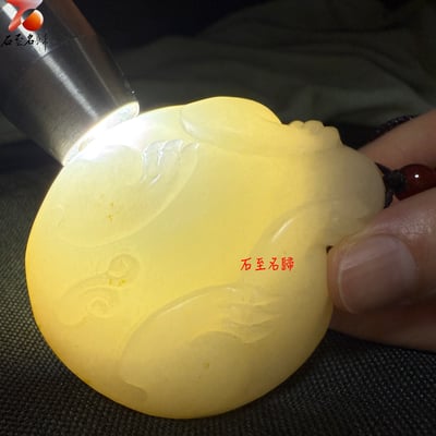 脂白和田玉籽料作品 帝王級霸氣手把件【龍龜】燈泡料 灑金皮 附收藏證書8