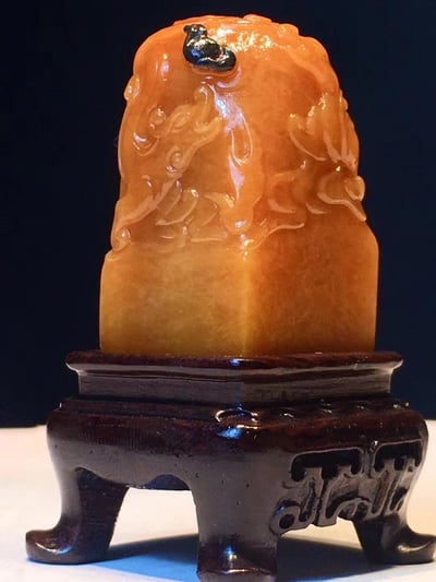 極品福建壽山田黃石 滿蘿蔔絲【鰲龍獻瑞】 附收藏證書7