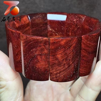 帝王之木印度小葉紫檀老料爆滿金星  高油密 玻璃底【手牌/手串】3