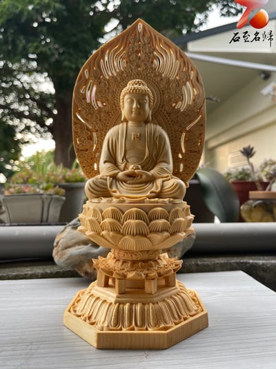 正宗加拿大檜木 慈悲守護【持蓮如來佛祖】淨化心靈的祥瑞之作1