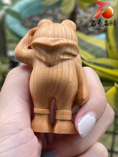 崖柏小雕件【旅行青蛙】高6.5公分3