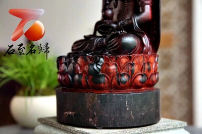 印度小葉紫檀大口徑拆房老料清刀款【無量壽佛】7