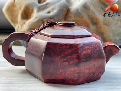 印度小葉紫檀 湘工手作 【滿瘤疤八角壺】3