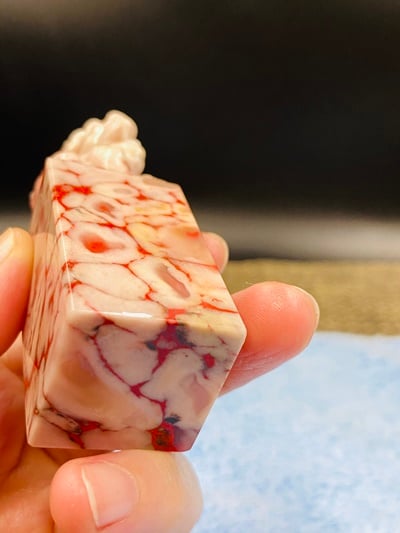 巴林奇特雞血石【歐俊杰作品-古獸印章】7