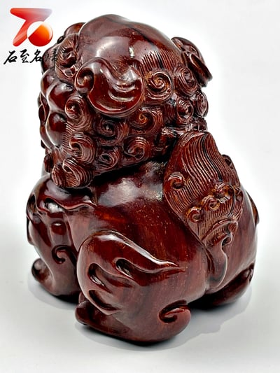 印度小葉紫檀高油密二膘材質 湘工精雕【吉獅】5