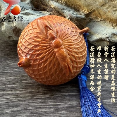 嚴選陳化崖柏重油老料手把件【一鳴驚人】 長6.6公分4