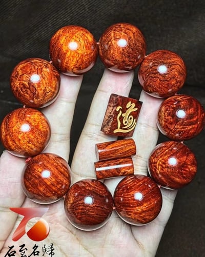 印度小葉紫檀25mm×10顆 瘤疤+多金星【道】8