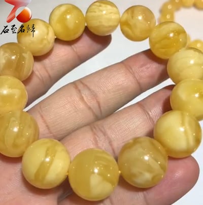 至臻之選·優雅珍藏 | 頂級俄料白花蜜蠟16mm手珠7