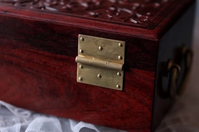 印度小葉紫檀榫卯製器【西番蓮雙層首飾盒】7