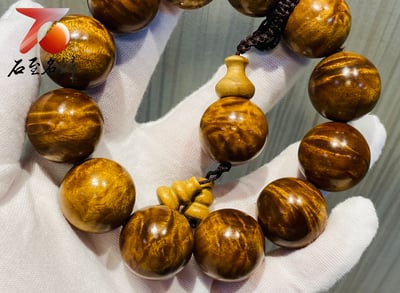 台灣現貨 實體店鋪 貴州金絲楠小葉楨楠老料極品龍膽紋20mm手珠5