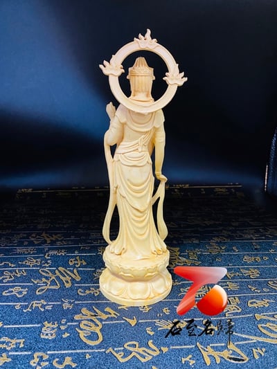 黃楊木精雕作品【火焰觀音】3