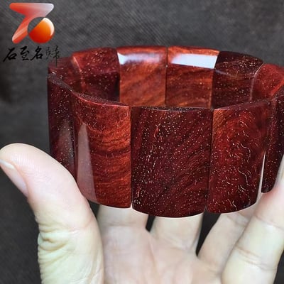 帝王之木印度小葉紫檀老料爆滿金星  高油密 玻璃底【手牌/手串】2